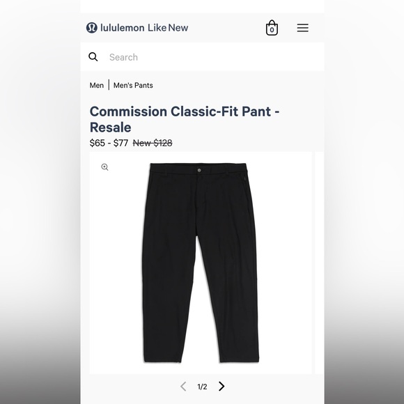 Black lululemon men classic fit pants - Picture 5 of 5
